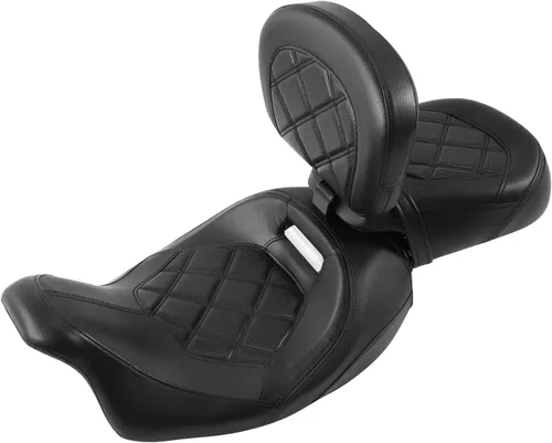Miniatura 11 de TCT-MOTORPARTS Driver Rider - Almohadilla de respaldo para Harley Touring 2009-2023 Road King Street Road Electra Glide Ultra Black Stitching