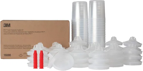 3M PPS (Serie Original) Kit de Tapas y Forros para Tazas de Pistola de Pintura, 16000, Estándar, 22 oz, Filtro de 200 Micrones, Uso con Pistola de