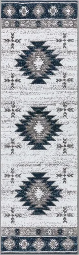 Miniatura 3 de Well Woven Southwestern Rodrigo - Alfombra de pasillo azul de 2 pies 3 pulgadas x 7 pies 3 pulgadas