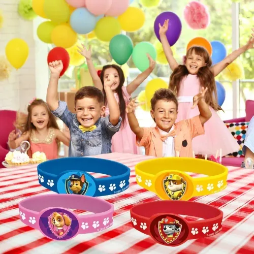 Miniatura 4 de Artículos para fiesta de cumpleaños Paw Patrol, Pulseras, Colores Variados