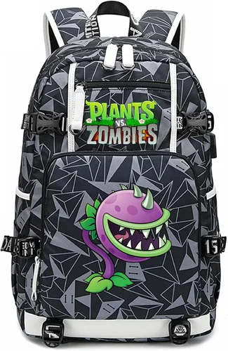 Miniatura 13 de ISaikoy Game Plants vs. Zombies - Mochila de hombro para libros, mochila escolar, color gris, Gris 15, Mochilas Daypack
