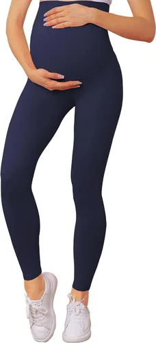 QoBexim Leggings de maternidad sobre el vientre, ultra elásticos, pantalones de yoga para embarazo, con soporte para golpes, leggings de