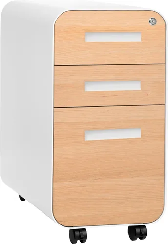 Miniatura 11 de Laura Davidson Furniture Stockpile Archivador móvil delgado de 3 cajones con cerradura - Archivador de metal para debajo del escritorio, carpetas