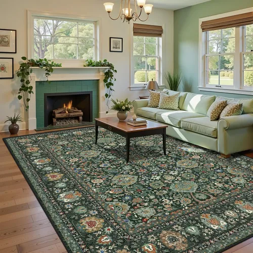Miniatura 88 de Alfombras de área de 5 x 8 pies para dormitorio, alfombra lavable de 5 x 8, alfombra vintage grande, antideslizante, alfombra bohemia para sala