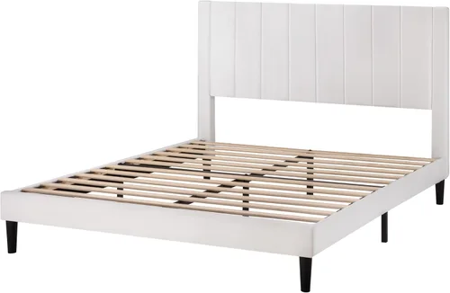 Miniatura 8 de SHA CERLIN Marco de Cama Completa/Marco de Cama Plataforma Tapizada en Terciopelo con Cabecero/Soporte de Listones de Madera Resistente/Base