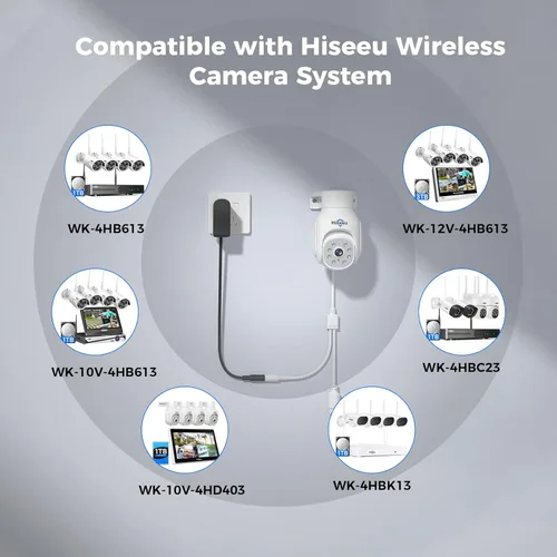 Miniatura 6 de Hiseeu Cámara de seguridad inalámbrica para exteriores de 5 MP, cámara PTZ de vigilancia WiFi con visión nocturna a color, detección de movimiento