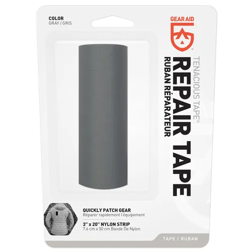 Miniatura 2 de GEAR AID - Cinta adhesiva Tenacious para reparación de tela y vinilo, 3 x 20 pulgadas, reparación rápida de agujeros y desgarrones en chaquetas Gris