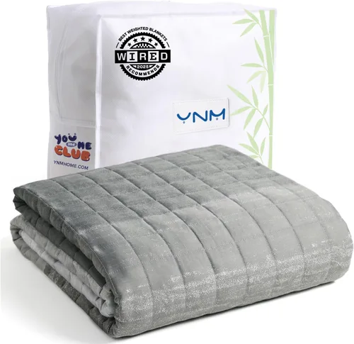 Miniatura 31 de YnM Manta con peso refrescante para adultos, terciopelo refrescante y acogedor de doble cara, manta pesada de 30 libras para parejas, uso en cuatro
