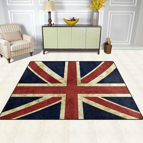 Miniatura 5 de ALAZA Retro Union Jack - Alfombra antideslizante de 4 x 5 pies 3 pulgadas y 3 pulgadas para sala de estar, comedor, dormitorio, cocina, pasillo