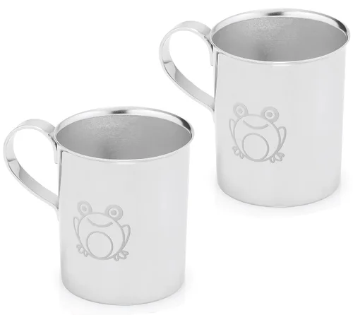 Miniatura 7 de Vasos de acero inoxidable con asas para niños Serie educativa Premium 304 (18/8) Juego de 2 Perfecto para bebés Montessori, niños pequeños
