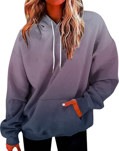 Miniatura 31 de Ceboyel Sudaderas de gran tamaño para mujer, teñido anudado, manga larga, sudaderas con capucha, ajuste holgado, ropa de moda para adolescentes