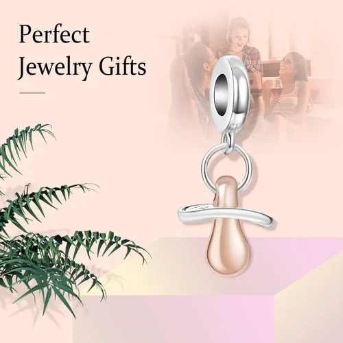 Miniatura 4 de LaMenars Happy Birthday Heart Charm for Bracelets 925 Silver Beads for Women's Bracelets & Necklaces Balloon & Cake Dangle Pendant for Mother's Day