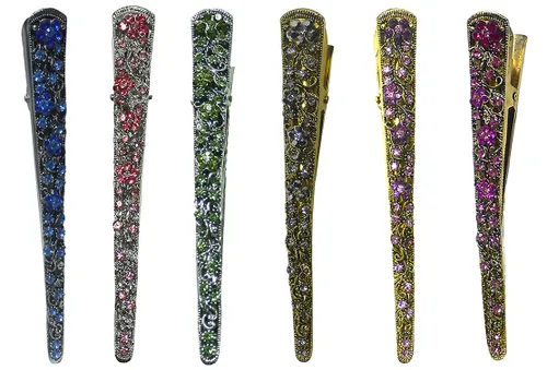 Miniatura 18 de NM110-2-6d1 - Juego de 6 pinzas de metal resistentes para el cabello para mujeres y niñas