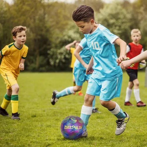 Miniatura 6 de Balón de fútbol holográfico reflectante tamaño 3, 4 y 5 para niños y adultos, alta visibilidad para juegos nocturnos y entrenamiento, regalo ideal