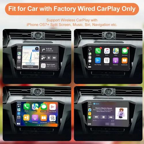 Miniatura 5 de Adaptador inalámbrico CarPlay para Apple iPhone IOS7+ Convertir con cable a Dongle inalámbrico CarPlay, juego de coche inalámbrico, apto para coche