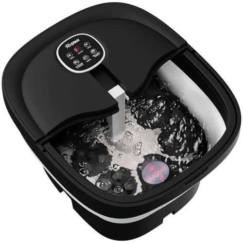 HOSPAN Masaje giratorio eléctrico plegable para pies, baño de pies con calor, burbujas, control remoto y 24 bolas de masaje Shiatsu motorizadas. Spa