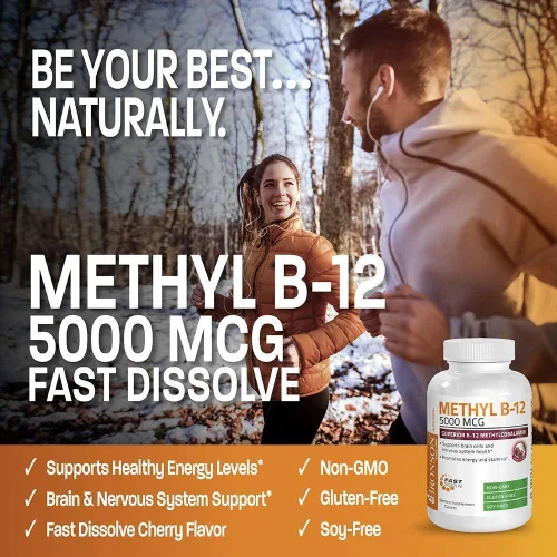 Miniatura 7 de Bronson Polvo de proteína hidrolizada de péptidos marinos de colágeno + metilo B12 5000 mcg de vitamina B12 metilcobalamina