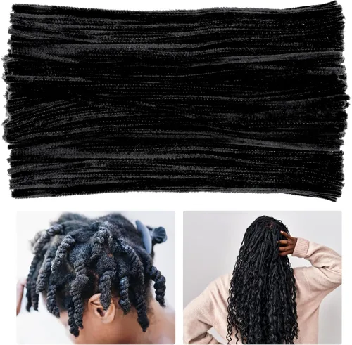 180 piezas de limpiadores de tuberías de chenilla, limpiadores de tuberías negros, limpiador de tuberías de 11.8 pulgadas para rizos de cabello,