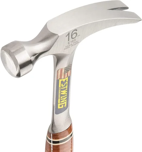 Miniatura 3 de ESTWING Martillo - Garra recta de 16 oz con cara lisa y agarre de cuero genuino - E16S