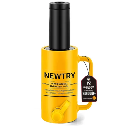 Miniatura 11 de NEWTRY Gato hidráulico hueco de 20 toneladas con cilindro de 2’’ de carrera Porta Power Ram de elevación industrial con retracción automática