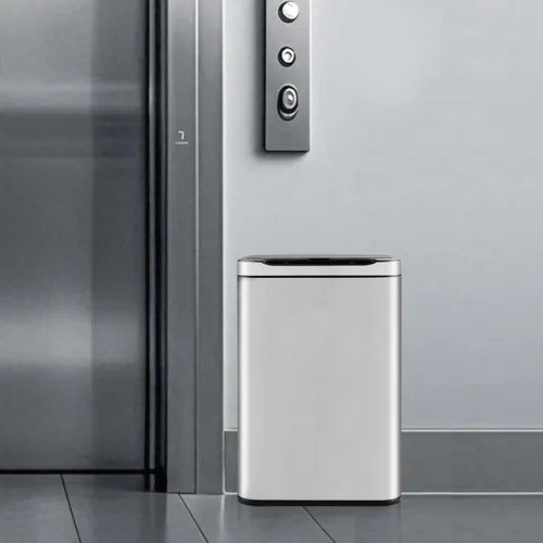 Miniatura 5 de ELPHECO Basurero de acero inoxidable para oficina, con sensor de movimiento, sin contacto, cubo de basura inteligente automático para cocina, Plata
