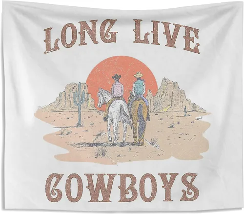 Knibeo Tapiz occidental, decoración de vaquero, tapiz de vaquero occidental de larga vida, tapiz de vaquero occidental desierto para colgar en la