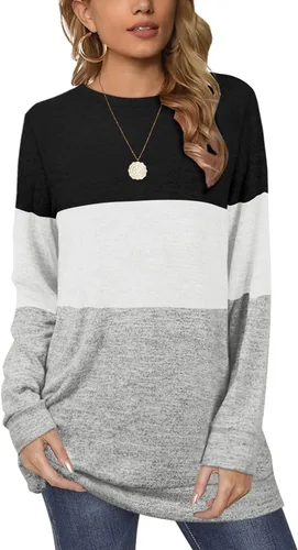 Miniatura 3 de Sudaderas para mujer, cuello redondo, manga larga, lisas, a la moda, casuales
