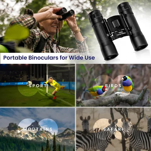 Miniatura 2 de TrekTonic - Binoculares compactos de alta potencia de 10 x 25 para adultos y niños, portátiles con correa para el cuello, observación de aves
