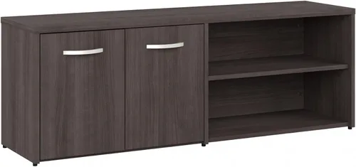 Miniatura 8 de Bush Business Furniture Studio C - Armario de almacenamiento bajo con puertas y estantes en nogal negro, organizador de oficina para espacio