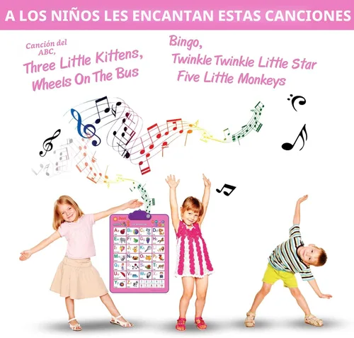 Miniatura 5 de Just Smarty Cuadro interactivo del alfabeto para pared Póster de música de ABC y 123 parlantes con luz interactiva Aprendizaje del alfabeto