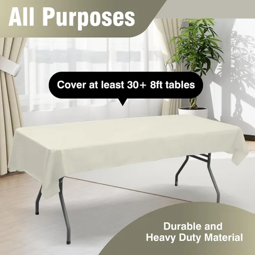 Miniatura 237 de Rollo de plástico para cubierta de mesa color verde manzana, 40 pulgadas x 100 pies, rollo de plástico resistente para cubierta de mesa de banquetes