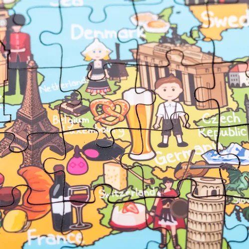Miniatura 4 de Rompecabezas de madera de mapa de Europa de 152 piezas, 10 x 15 pulgadas