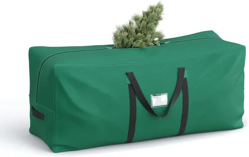 SONGMICS Bolsa de almacenamiento para árbol de Navidad, contenedor de almacenamiento para árbol de festividades, hasta 7.5 pies, bolsa para soporte
