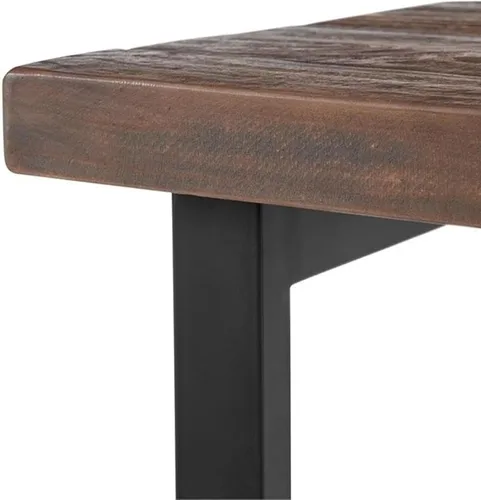 Miniatura 12 de Alaterre Furniture Pomona - Mesa auxiliar de madera maciza de 2 niveles con acabado natural y patas de metal, decoración moderna de granja