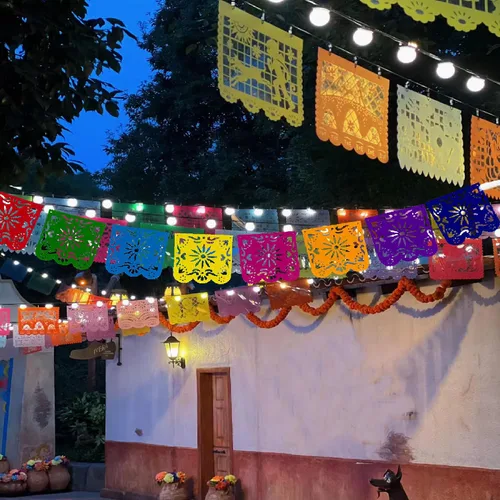 Miniatura 7 de Cartel de Picado de fieltro de cabello mexicano,Fiesta mexicana Fiesta Fieltro Banners,Decoración Día De Los Muertos Suministros para Fiesta Bandera