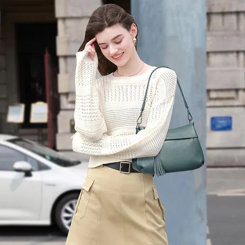 Miniatura 3 de Over Earth Bolsos de cuero para mujer, bolso de hombro pequeño Hobo para mujer