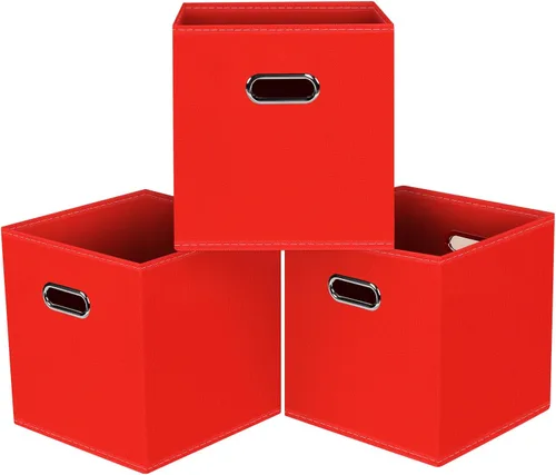Miniatura 43 de Cubos de Almacenamiento Plegables Negros, Cajas de Almacenamiento de Tela, Organizadores de Cubos con Asas Duales para Organizador del Hogar, Juego
