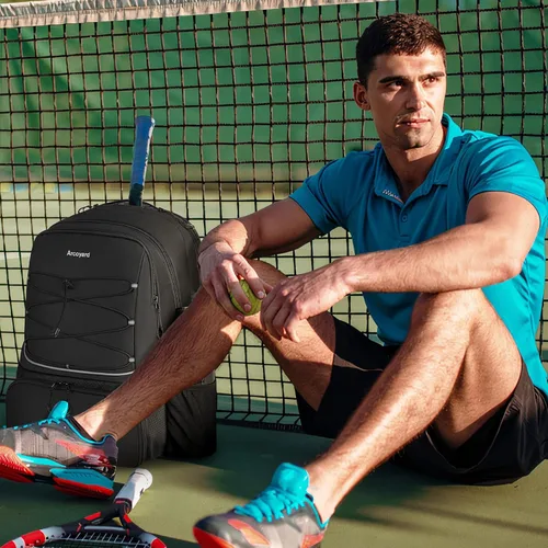 Miniatura 8 de Mochila de Tenis Arcoyard con Capacidad para 2 Raquetas, Bolsas de Tenis Profesionales para Mujeres, Mochila de Tenis con Compartimento Ventilado