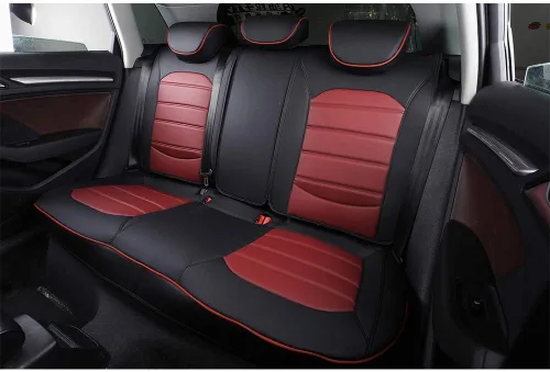 Miniatura 5 de Juego completo de fundas de asiento de piel para BMW Serie 3 Coupé 2009 – 2011 con cojín delantero y trasero compatible con airbag, color negro