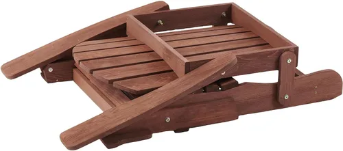 Miniatura 6 de Silla Adirondack plegable de madera de gran tamaño, respaldo y asiento premontados, silla de patio al aire libre Hemlock sólida para jardín, patio