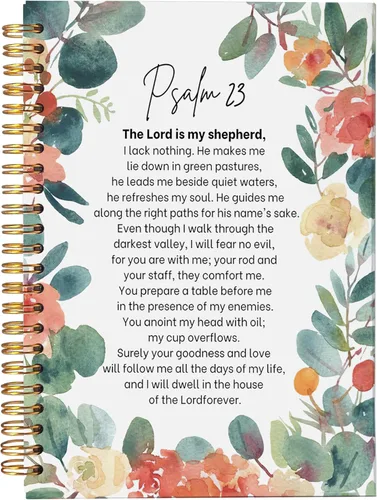 Miniatura 20 de VNWEK Escritura de la Biblia Mateo 5:3-16 Bendito es el pobre en espíritu Huellas de Dios Cuaderno de espiral con diario de 5.5 x 8.3 pulgadas