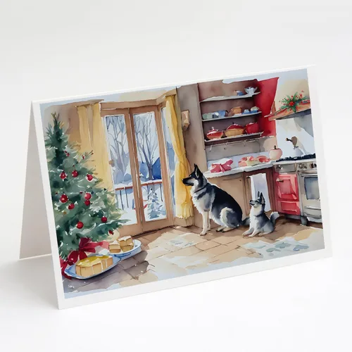 Miniatura 39 de Caroline's Treasures DAC3884GCA7P Paquete de 8 tarjetas en blanco de Navidad con galletas de husky siberiano Tarjetas de felicitación con sobres