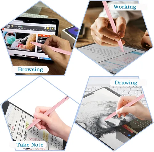 Miniatura 6 de Lápiz óptico para tableta Android, lápiz de tableta con punta Pom para ios/Android, lápiz óptico activo recargable para iPhone