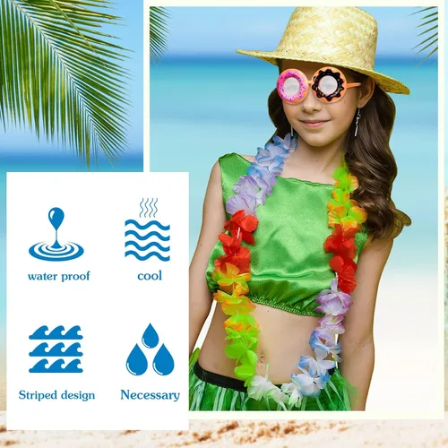 Miniatura 5 de Flutesan 3 pares de divertidos lentes hawaianos Luau, lentes de sol tropicales de playa, piña, arco iris, nube, dona, para niños, regalos de fiesta
