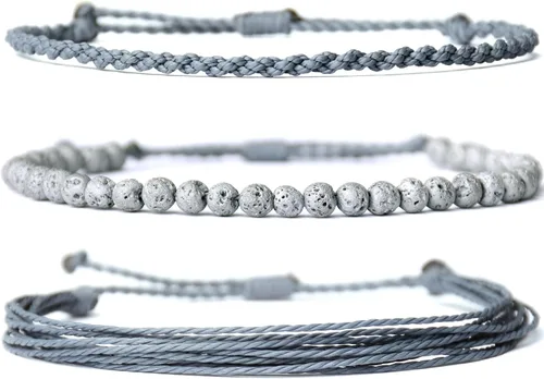 Miniatura 15 de Pulsera curativa hecha a mano con cuentas de piedra natural, regalo para hombres, pulsera de cuerda ajustable