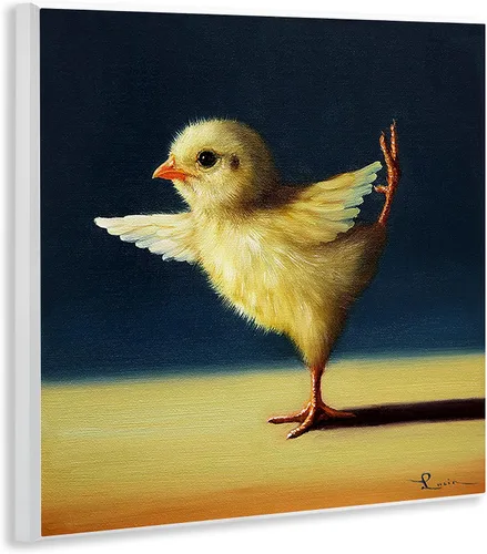 Miniatura 3 de Stupell Industries Yoga Chicks - Placa de pared divertida con diseño de animales de Lucia Heffernan, 12 x 12 pulgadas, color amarillo Chicas De Yoga