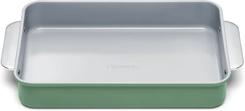 Miniatura 10 de Caraway Sartén rectangular de cerámica antiadherente de 9 x 13 pulgadas, revestimiento de cerámica naturalmente resbaladizo, no tóxico, libre