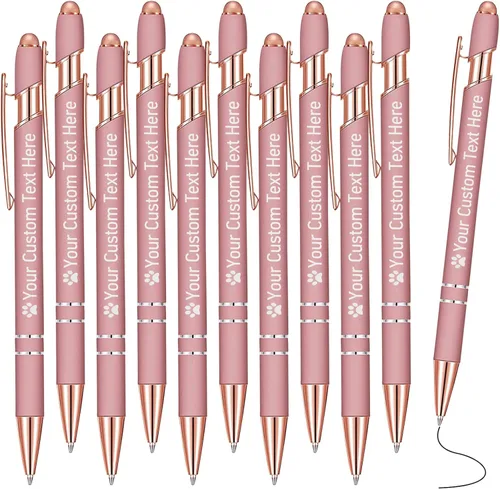Miniatura 71 de STREADVE Bolígrafos personalizados personalizados con nombre grabado, logotipo, texto, bolígrafos de escritura suave, regalo personalizado para Negro