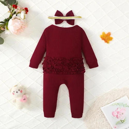 Miniatura 2 de Mikrdoo Ropa de niña recién nacida, ropa de bebé para otoño e invierno, trajes de manga larga, mameluco de 0 3 6 12 meses