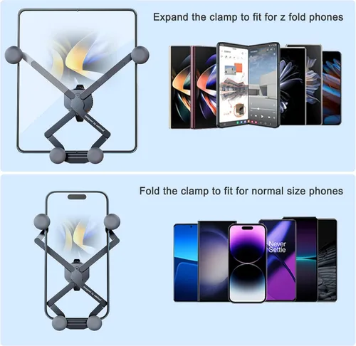 Miniatura 3 de Z Fold 5 - Soporte para automóvil, [2 formas y funda gruesa] Soporte de teléfono celular por gravedad para Samasung Galaxy Fold 7 6 5 4 3 2